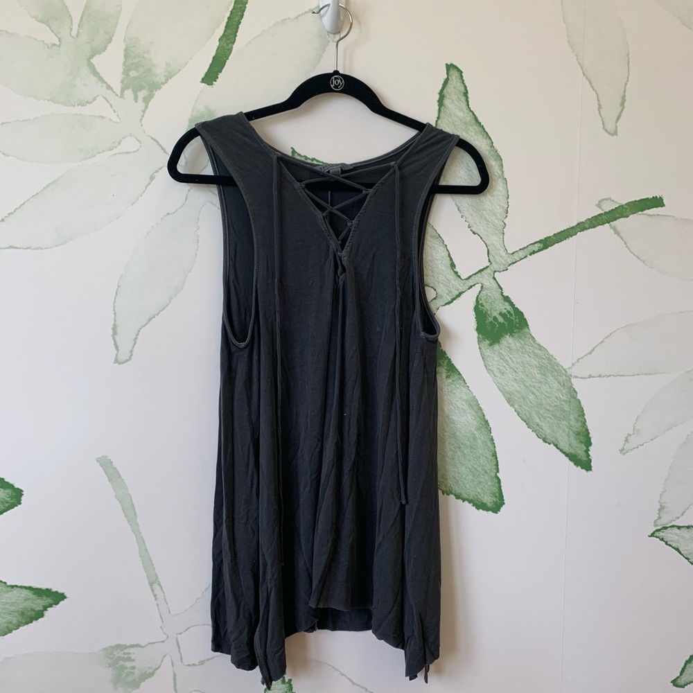 Gray American Eagle lace up tank top!